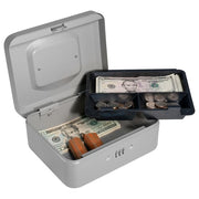 Barska Cash Box w/ Combination Lock - (3) Compartment Tray, Steel, Gray (CB11784)