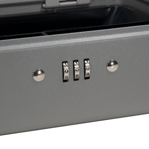 Barska Cash Box w/ Combination Lock - (3) Compartment Tray, Steel, Gray (CB11784)