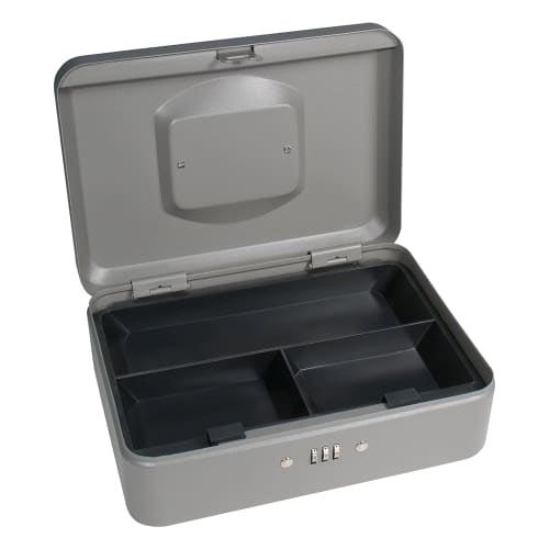 Barska Cash Box w/ Combination Lock - (3) Compartment Tray, Steel, Gray (CB11786)