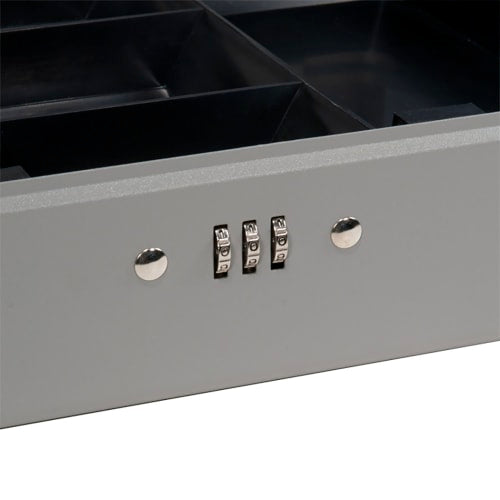 Barska Cash Box w/ Combination Lock - (5) Compartment Tray, Steel, Gray (CB11788)