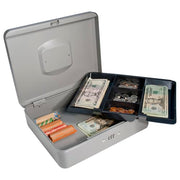 Barska Cash Box w/ Combination Lock - (5) Compartment Tray, Steel, Gray (CB11788)