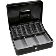 Barska Cash Box w/ Key Lock - (3) Compartment Tray, Steel, Black (CB11790)