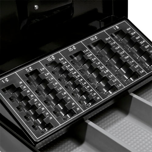 Barska Cash Box w/ Key Lock - (3) Compartment Tray, Steel, Black (CB11790)