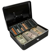 Barska Cash Box w/ Key Lock - (3) Compartment Tray, Steel, Black (CB11790)