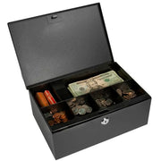 Barska Cash Box w/ Key Lock - (6) Compartment Tray, Steel, Black (CB11792)