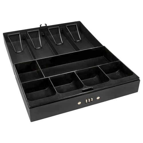 Barska Cash Box w/ Combination Lock - (6) Compartment Tray, Steel, Black (CB11794)