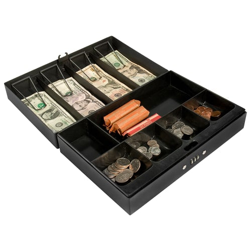 Barska Cash Box w/ Combination Lock - (6) Compartment Tray, Steel, Black (CB11794)