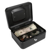 Barska Cash Box w/ Key Lock - (3) Compartment Tray, Steel, Black (CB11830)