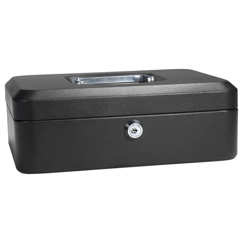 Barska Cash Box w/ Key Lock - (3) Compartment Tray, Steel, Black (CB11832)