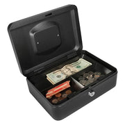 Barska Cash Box w/ Key Lock - (3) Compartment Tray, Steel, Black (CB11832)