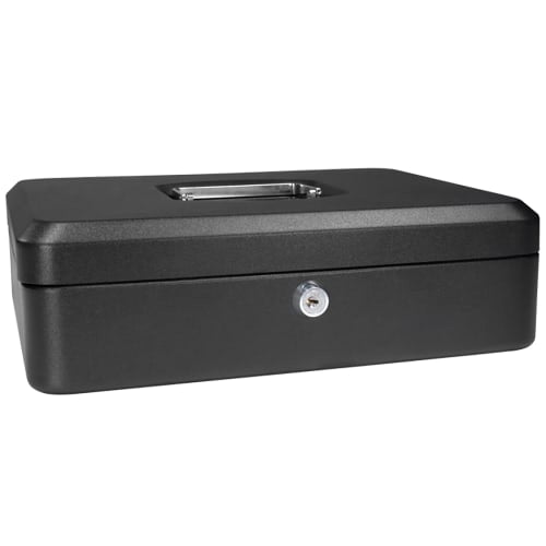 Barska Cash Box w/ Key Lock - (5) Compartment Tray, Steel, Black (CB11834)