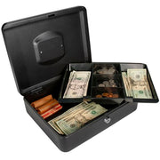 Barska Cash Box w/ Key Lock - (5) Compartment Tray, Steel, Black (CB11834)