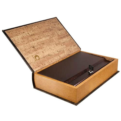 Barska Antique Book Lock Box w/ Key Lock - 8-3/4"W x 2-3/4"D x 13"H, Steel (CB11992)