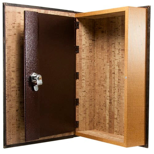 Barska Antique Book Lock Box w/ Key Lock - 8-3/4"W x 2-3/4"D x 13"H, Steel (CB11992)