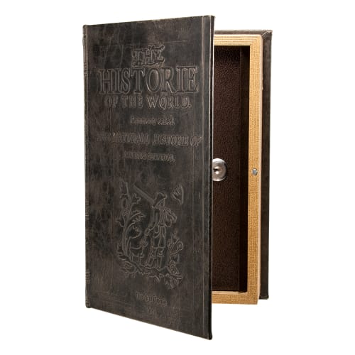 Barska Antique Book Lock Box w/ Key Lock - 7"W x 10 3/4"H x 2 3/4"D, Steel (CB11994)
