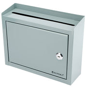 Barska Multi Purpose Drop Box w/ Key Lock - 9 3/4"W x 3"D x 7 3/4"H, Steel, Gray (CB12710)