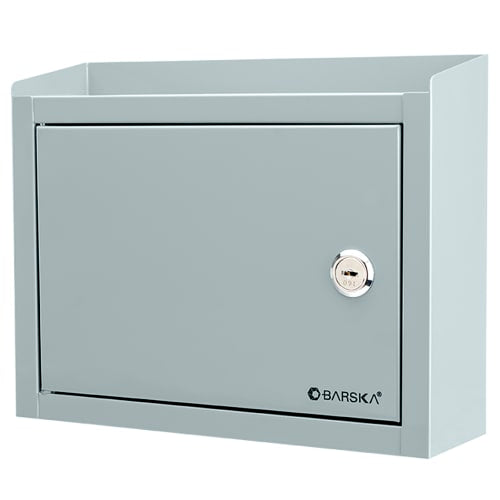 Barska Multi Purpose Drop Box w/ Key Lock - 9 3/4"W x 3"D x 7 3/4"H, Steel, Gray (CB12710)