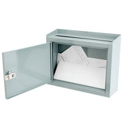 Barska Multi Purpose Drop Box w/ Key Lock - 9 3/4"W x 3"D x 7 3/4"H, Steel, Gray (CB12710)