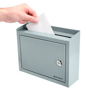 Barska Multi Purpose Drop Box w/ Key Lock - 9 3/4"W x 3"D x 7 3/4"H, Steel, Gray (CB12710)