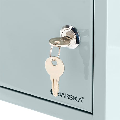 Barska Multi Purpose Drop Box w/ Key Lock - 9 3/4"W x 3"D x 7 3/4"H, Steel, Gray (CB12710)