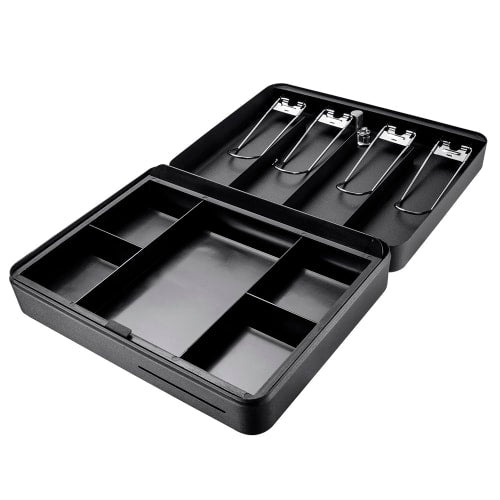 Barska Cash Box w/ Key Lock - (5) Compartment Tray, Steel, Black (CB13052)