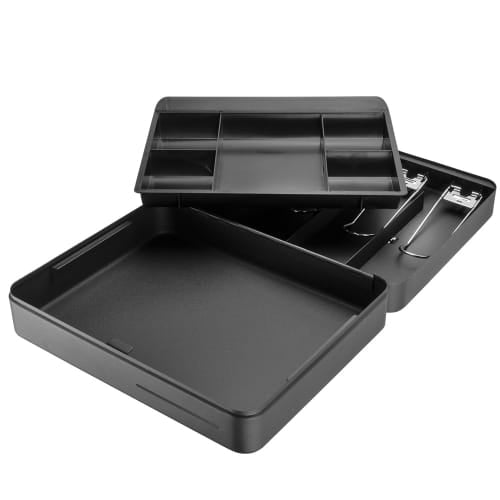 Barska Cash Box w/ Key Lock - (5) Compartment Tray, Steel, Black (CB13052)
