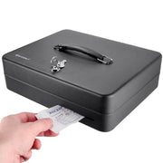 Barska Cash Box w/ Key Lock - (5) Compartment Tray, Steel, Black (CB13052)