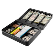 Barska Cash Box w/ Key Lock - (5) Compartment Tray, Steel, Black (CB13052)