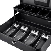 Barska Cash Box w/ Key Lock - (5) Compartment Tray, Steel, Black (CB13054)