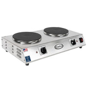 Cadco CDR-2C 21 1/4" Electric Hot Plate w/ (2) Burners & Infinite Controls, 120v