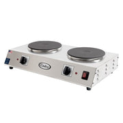 Cadco CDR-2C 21 1/4" Electric Hot Plate w/ (2) Burners & Infinite Controls, 120v