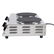 Cadco CDR-2C 21 1/4" Electric Hot Plate w/ (2) Burners & Infinite Controls, 120v
