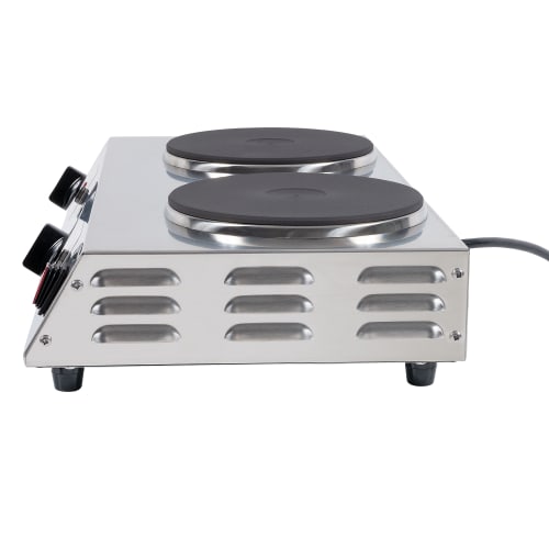 Cadco CDR-2C 21 1/4" Electric Hot Plate w/ (2) Burners & Infinite Controls, 120v
