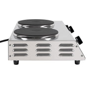 Cadco CDR-2C 21 1/4" Electric Hot Plate w/ (2) Burners & Infinite Controls, 120v