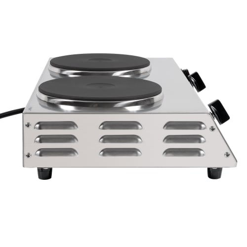 Cadco CDR-2C 21 1/4" Electric Hot Plate w/ (2) Burners & Infinite Controls, 120v