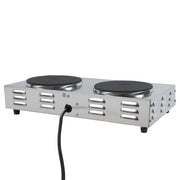 Cadco CDR-2C 21 1/4" Electric Hot Plate w/ (2) Burners & Infinite Controls, 120v