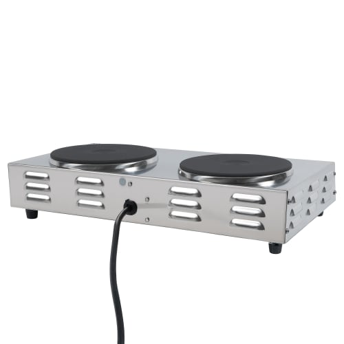 Cadco CDR-2C 21 1/4" Electric Hot Plate w/ (2) Burners & Infinite Controls, 120v