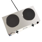 Cadco CDR-2C 21 1/4" Electric Hot Plate w/ (2) Burners & Infinite Controls, 120v