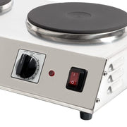 Cadco CDR-2C 21 1/4" Electric Hot Plate w/ (2) Burners & Infinite Controls, 120v