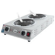 Cadco CDR-2TFB 13 1/2" Electric Hotplate w/ (2) Burners & Infinite Controls, 220v/1ph