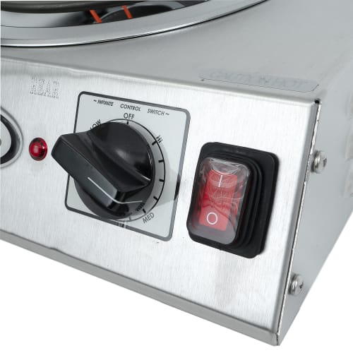 Cadco CDR-2TFB 13 1/2" Electric Hotplate w/ (2) Burners & Infinite Controls, 220v/1ph