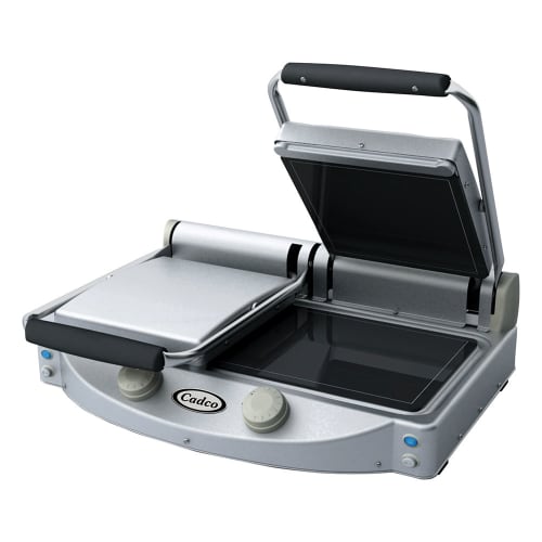 Cadco CPG-20F Double Commercial Panini Press w/ Ceramic Smooth Plates, 208-240v/1ph