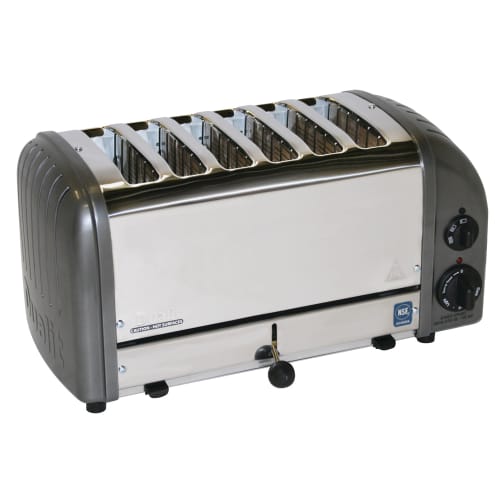 Cadco CTW-6M(220) Slot Toaster w/ 6 Slice Capacity & 1"W Product Opening - 220v