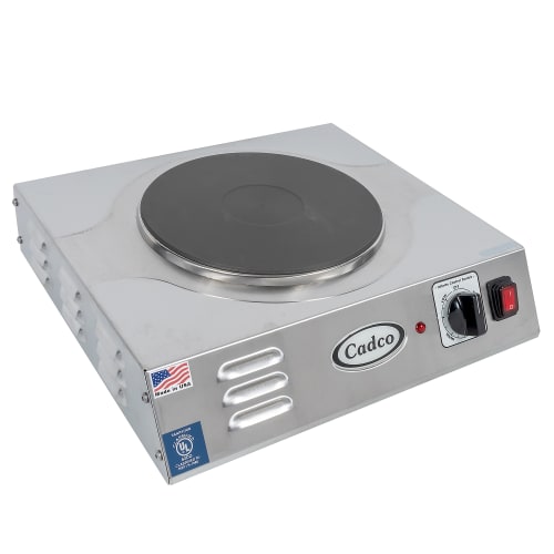 Cadco LKR-220 15" Electric Hotplate w/ (1) Burner & Infinite Controls, 220v/1ph