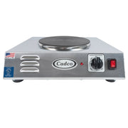 Cadco LKR-220 15" Electric Hotplate w/ (1) Burner & Infinite Controls, 220v/1ph