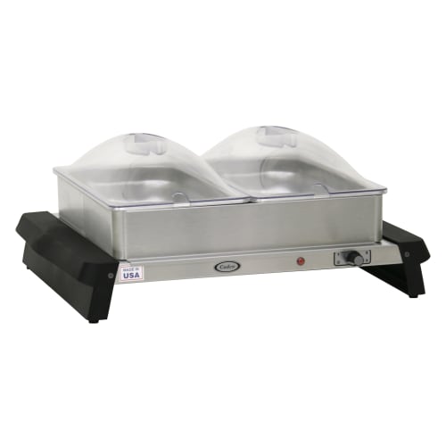 Cadco WTBS-23P 18 1/4" Countertop Buffet Warmer w/ (2) Third Size Pans - Stainless, 120v