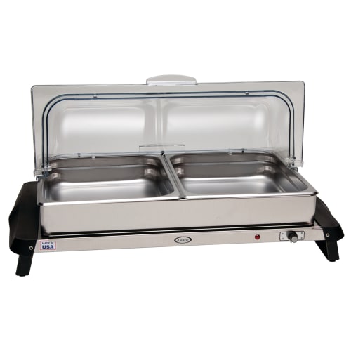 Cadco WTBS-2RT Countertop Buffet Warmer w/ (2) Pan Capacity - Stainless Steel, 120v