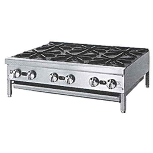 Jade Range 36" Gas Hotplate w/ (6) Burners & Manual Controls, Natural Gas (JHP-636)