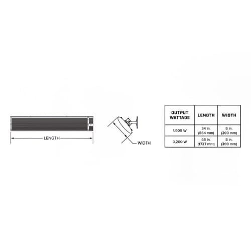 Big Ass Fans BAFDS32080B 70" Ceiling Mount Indoor/Outdoor Electric Infrared Heater - 3200 watt, 208v