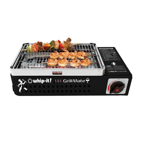 Whip-It! Butane Stove w/ Adjustable Flame & Carrying Case - 7,200 BTU, Black (ST-GRILLMATE-05)